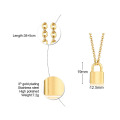 Mini Love Simple Stainless Steel Gold Plated Padlock Long Chain Necklace Vendors